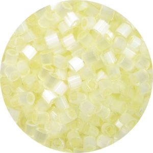 8/0 Japanese Cut Off Cylinder Seed Bead, Pale Yellow Satin