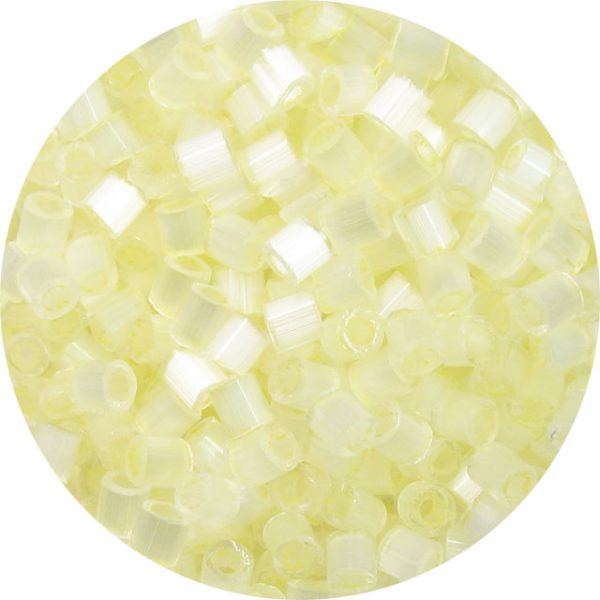 8/0 Japanese Cut Off Cylinder Seed Bead, Pale Yellow Satin