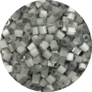 8/0 Japanese Cut Off Cylinder Seed Bead, Grey Satin