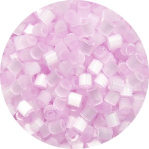 8/0 Japanese Cut Off Cylinder Seed Bead, Baby Pink Satin