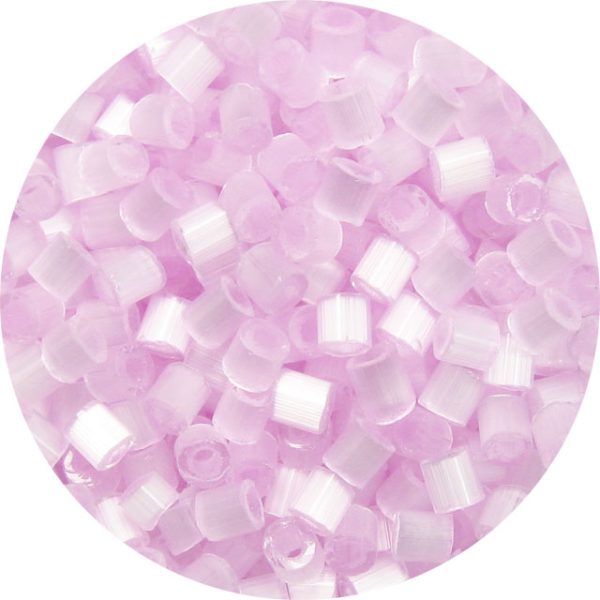 8/0 Japanese Cut Off Cylinder Seed Bead, Baby Pink Satin