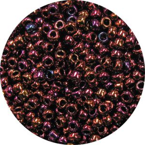 8/0 Japanese Seed Bead, Metallic Cranberry AB