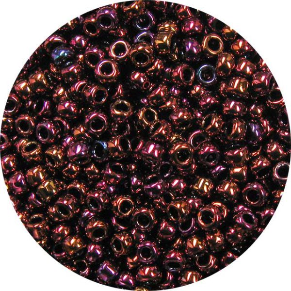 8/0 Japanese Seed Bead, Metallic Cranberry AB