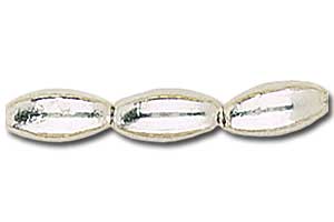 4x9mm Silver Oval Non-Precious Beads