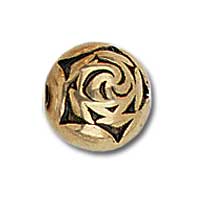 6mm Antique Gold Plasticized Metal Rosebud