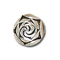 6mm Antique Silver Plasticized Metal Rosebud