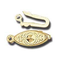 Gold Oval Filigree Clasps