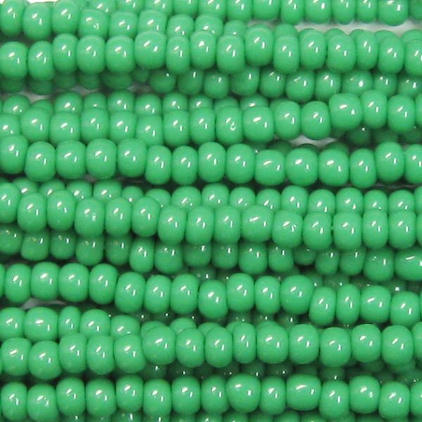 8/0 Czech Seed Bead, Opaque Green