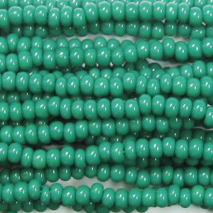 8/0 Czech Seed Bead, Opaque Dark Green