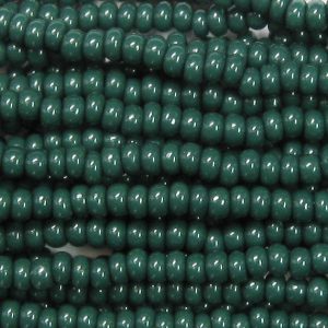 8/0 Czech Seed Bead, Opaque Hunter Green