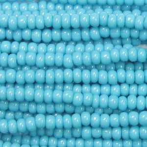 8/0 Czech Seed Bead, Opaque Blue Turquoise