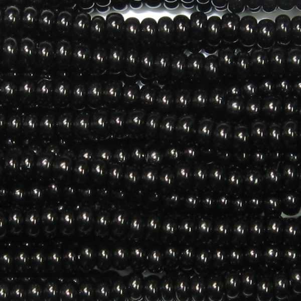 8/0 Czech Seed Bead, Opaque Black