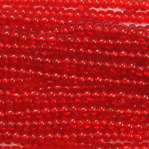 8/0 Czech Seed Bead, Transparent Ruby