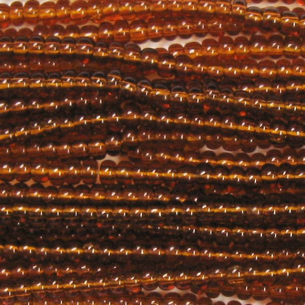 8/0 Czech Seed Bead, Transparent Smoke Topaz