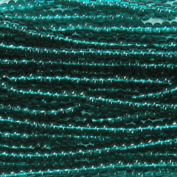 8/0 Czech Seed Bead, Transparent Emerald Green