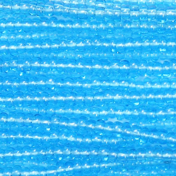 8/0 Czech Seed Bead, Transparent Aqua Blue