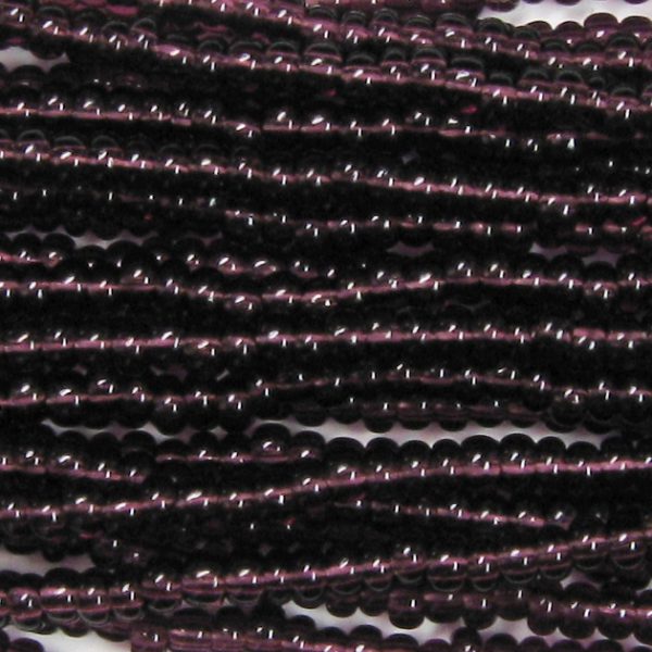 8/0 Czech Seed Bead, Transparent Dark Amethyst