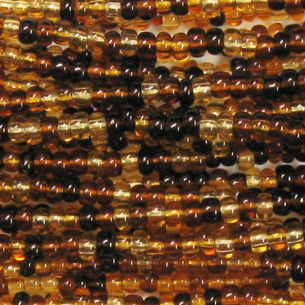 8/0 Czech Seed Bead, Transparent Tortoise Mix