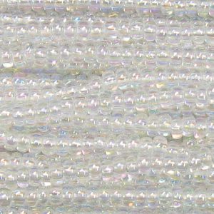 8/0 Czech Seed Bead, Transparent Crystal AB