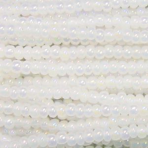 8/0 Czech Seed Bead, Ceylon White AB