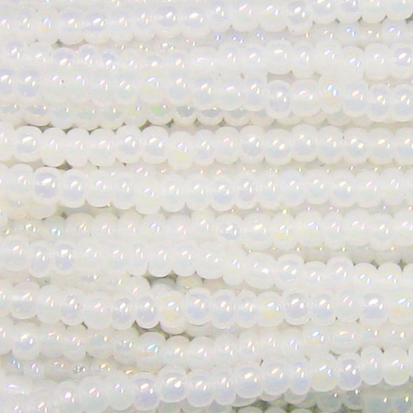 8/0 Czech Seed Bead, Ceylon White AB