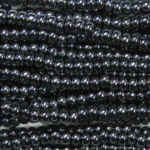 8/0 Czech Seed Bead, Metallic Gunmetal