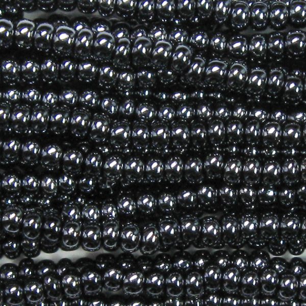 8/0 Czech Seed Bead, Metallic Gunmetal