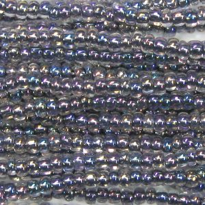 8/0 Czech Seed Bead, Black Lined Crystal AB