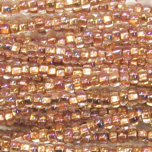 8/0 Czech Seed Bead, Copper Lined Crystal AB
