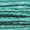 9/0 Czech Three Cut Seed Bead, Opaque Green Turquoise Luster