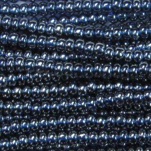 8/0 Czech Seed Bead, Transparent Montana Blue Luster