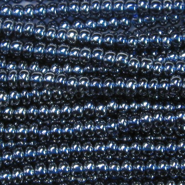 8/0 Czech Seed Bead, Transparent Montana Blue Luster