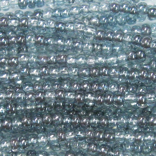 8/0 Czech Seed Bead, Transparent Sapphire Blue Lumi