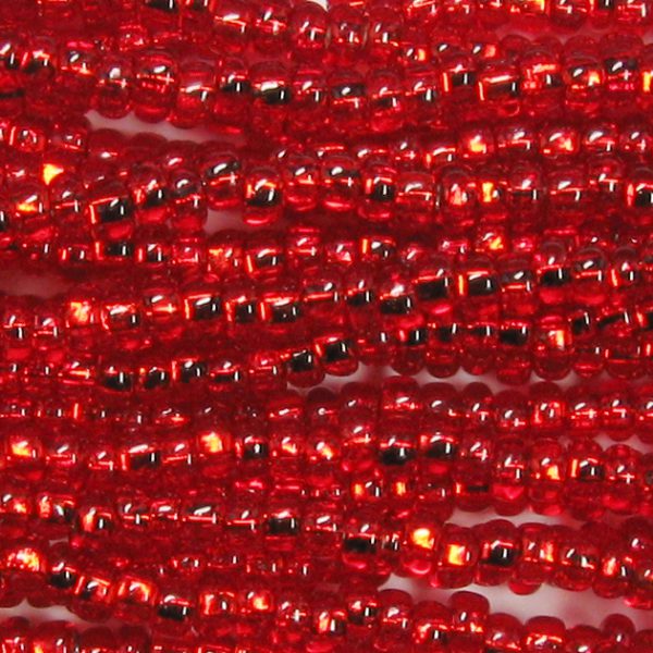 8/0 Czech Seed Bead, Silver Lined Ruby