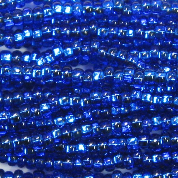 8/0 Czech Seed Bead, Silver Lined Capri Blue