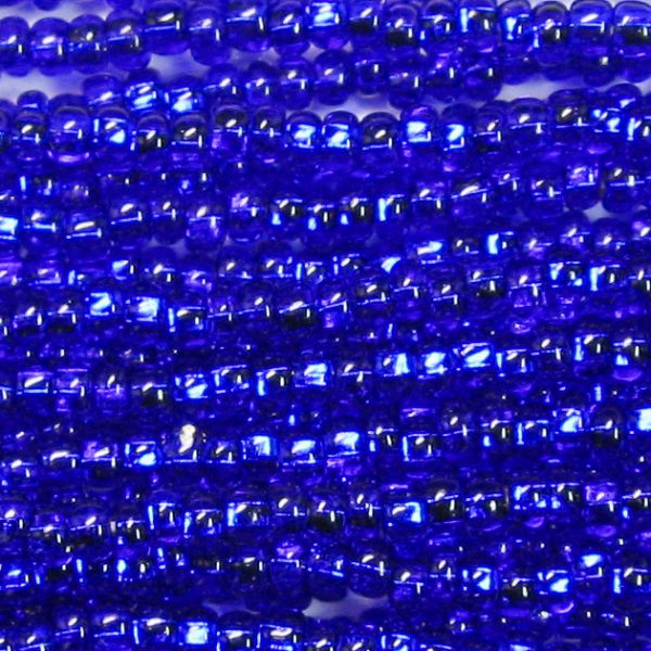 8/0 Czech Seed Bead, Silver Lined Cobalt Blue