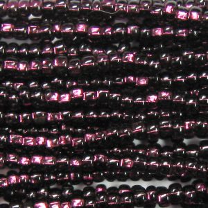 8/0 Czech Seed Bead, Silver Lined Dark Amethyst