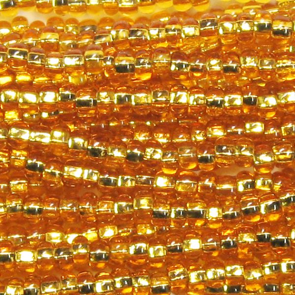 8/0 Czech Seed Bead, Silver Lined Topaz