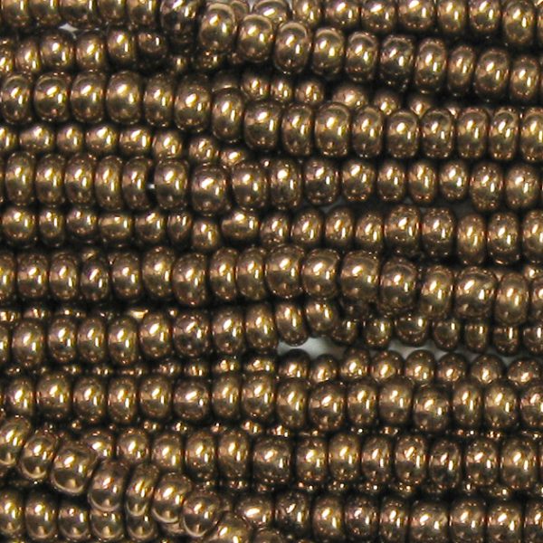 8/0 Czech Seed Bead, Metallic Bronze