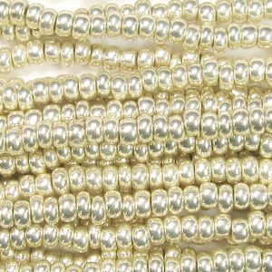 8/0 Czech Seed Bead, Galvanized Metallic Silver*