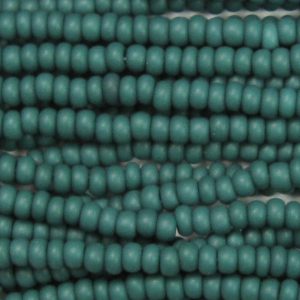 8/0 Czech Seed Bead, Frosted Opaque Hunter Green