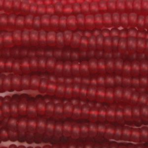 8/0 Czech Seed Bead, Frosted Transparent Ruby