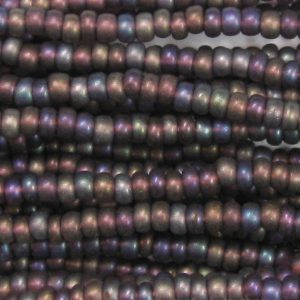 8/0 Czech Seed Bead, Frosted Transparent Amethyst AB