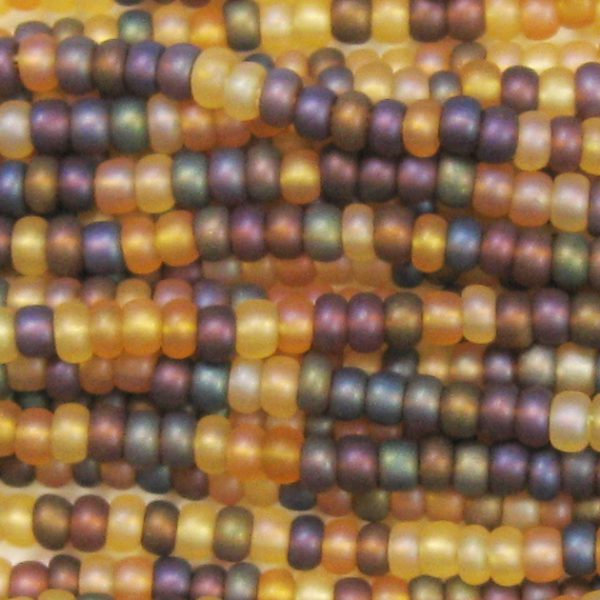 8/0 Czech Seed Bead, Frosted Tortoise Mix