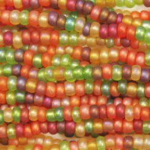 8/0 Czech Seed Bead, Frosted Fall Harvest Mix