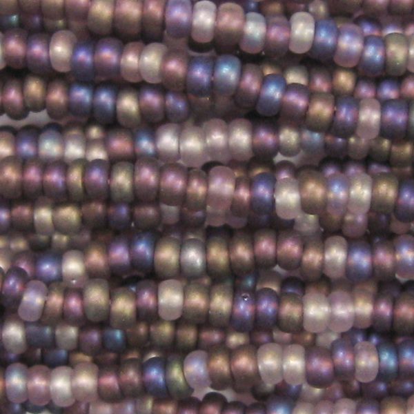 8/0 Czech Seed Bead, Frosted Plum Pudding Mix