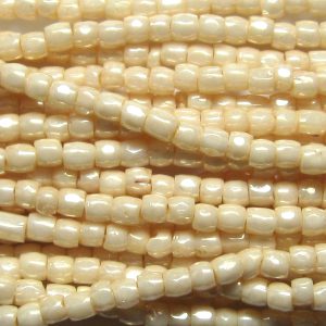 12/0 Czech Three Cut Seed Bead, Eggshell