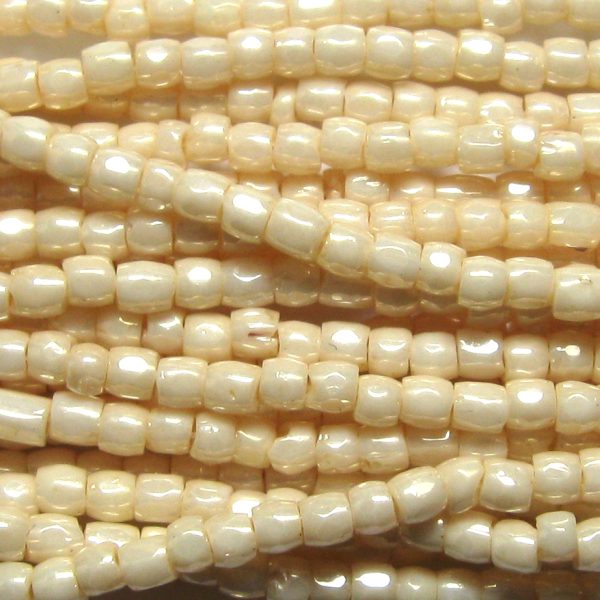 12/0 Czech Three Cut Seed Bead, Eggshell