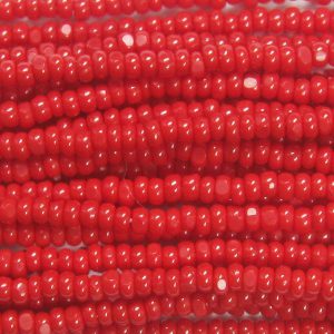 13/0 Czech Charlotte Cut Seed Bead, Opaque Red