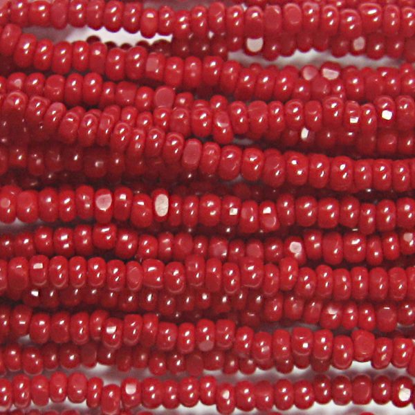 13/0 Czech Charlotte Cut Seed Bead, Opaque Dark Red